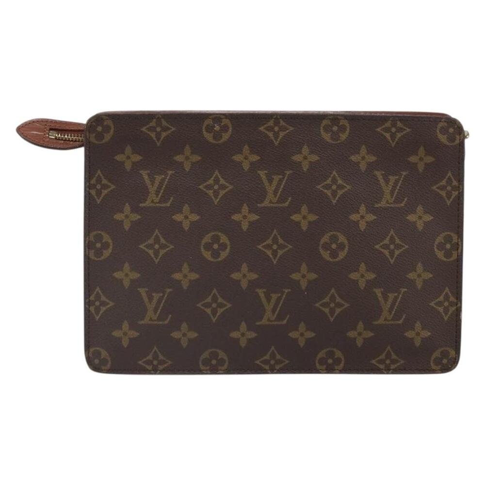 Louis Vuitton Monogram Pochette Homme Clutch Bag Brown